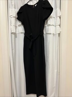 Calvin Klein Black Jumpsuit with Self Tie Belt